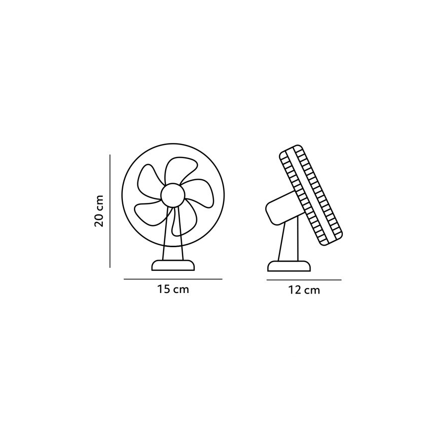 Akumulatorowy stołowy wentylator z klipsem VIENTO 6W/5V 2000 mAh biały