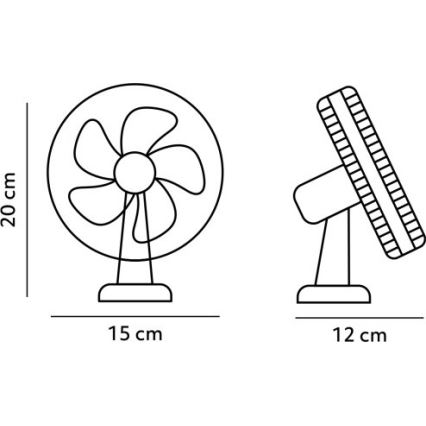 Akumulatorowy stołowy wentylator z klipsem VIENTO 6W/5V 2000 mAh czarny