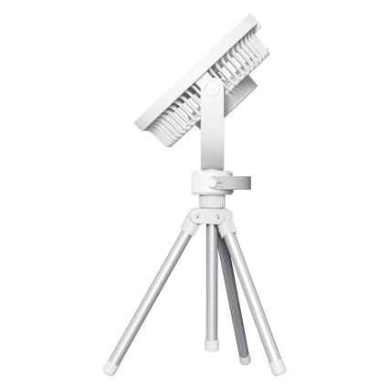 Akumulatorowy wentylator stołowy z oświetleniem LED 8W/3,7V 2400 mAh biały
