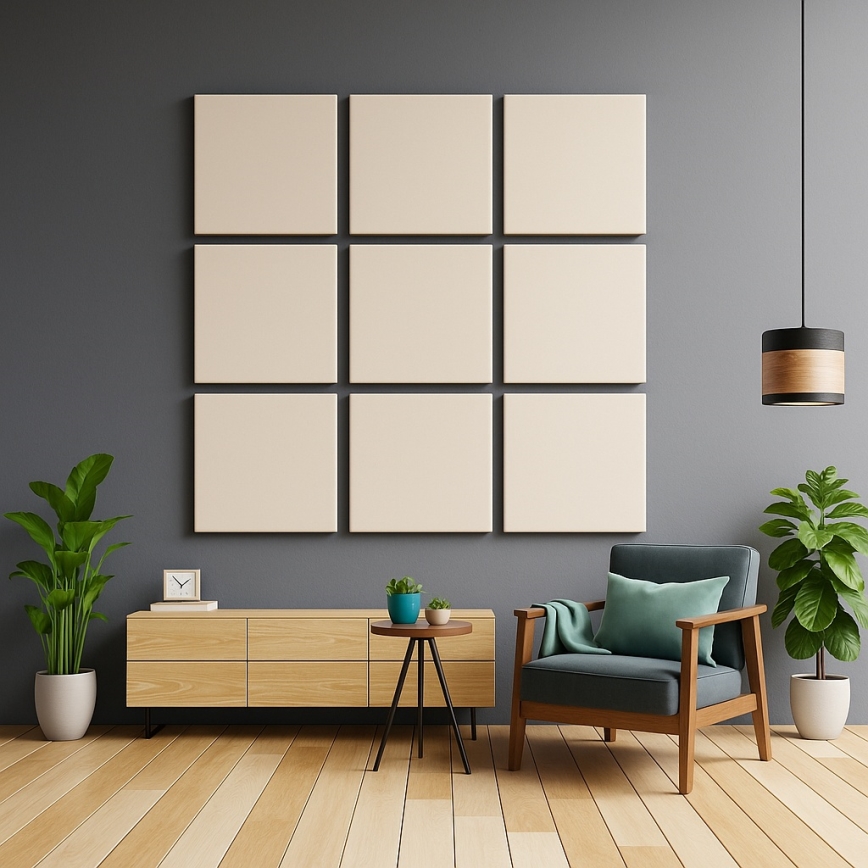 Akustyczny panel SILENCE 58x58 cm kremowy