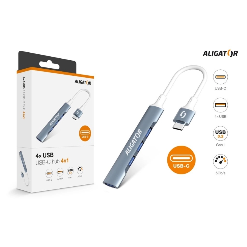 Aligator AHUB002 - hub USB-C 4 w 1