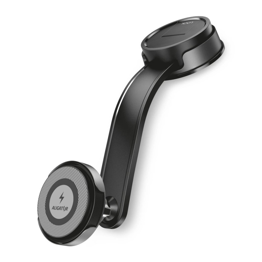 Aligator AMS07BK - Uchwyt samochodowy na telefon z giętkim ramieniem MagSafe, czarny