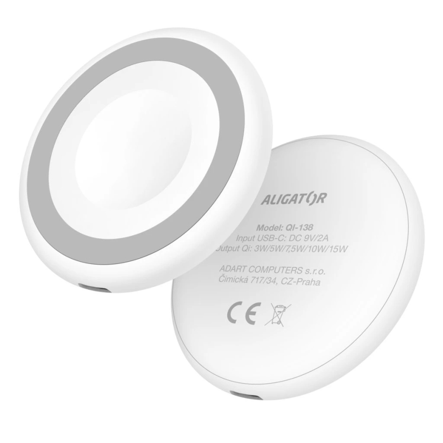 Aligator AMS08WT - Bezprzewodowa ładowarka MagSafe 3w1 15W biała