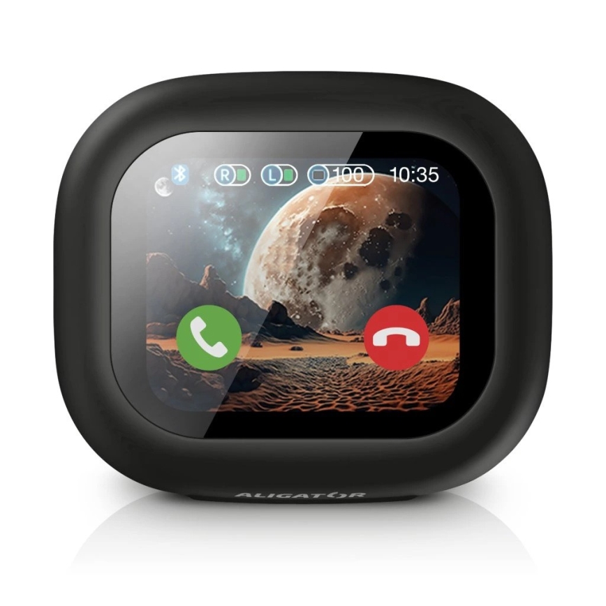 Aligator ATR10BK - Bezprzewodowe słuchawki z tłumaczem 2 w 1 Pods Translate 470 mAh + 2x 40 mAh czarne