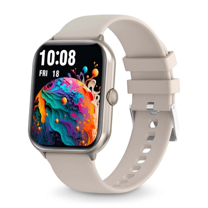 Aligator AW10SR - Inteligentny zegarek Watch GO 220 mAh IP67 kremowy