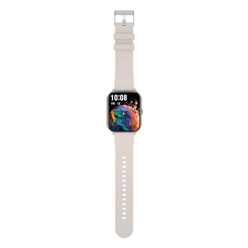 Aligator AW10SR - Inteligentny zegarek Watch GO 220 mAh IP67 kremowy