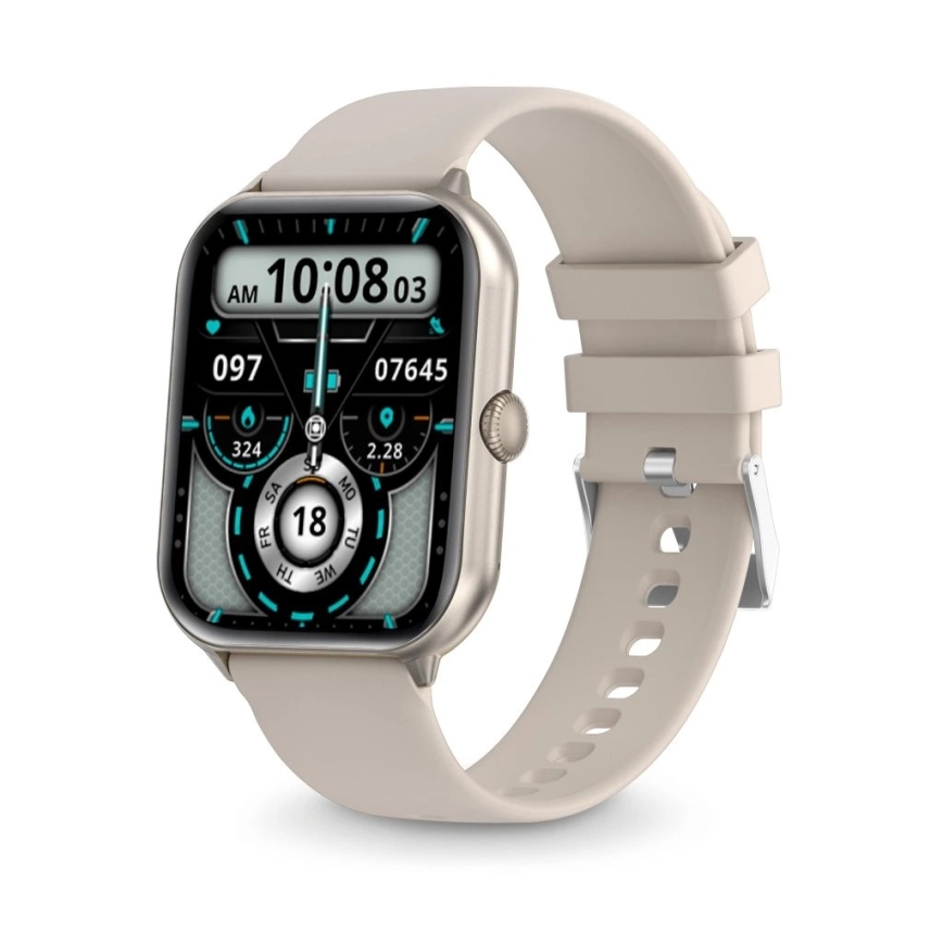 Aligator AW10SR - Inteligentny zegarek Watch GO 220 mAh IP67 kremowy