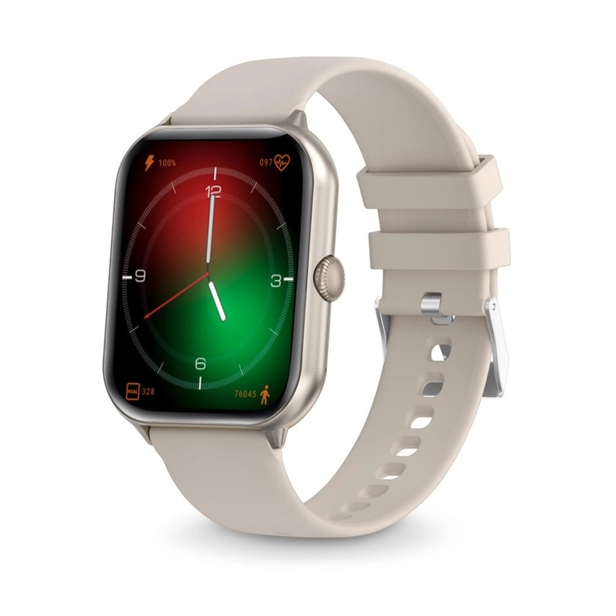 Aligator AW10SR - Inteligentny zegarek Watch GO 220 mAh IP67 kremowy