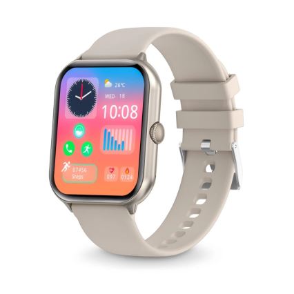 Aligator AW10SR - Inteligentny zegarek Watch GO 220 mAh IP67 kremowy