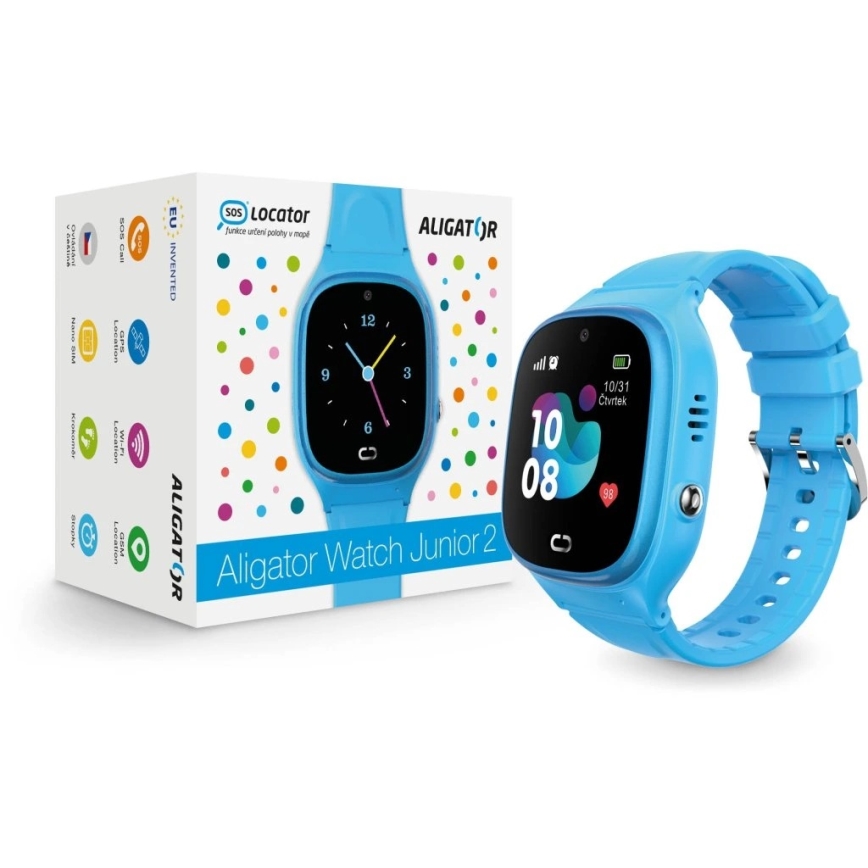 Aligator AW11BE - Smartwatch Watch Junior 2 450 mAh IP67 Wi-Fi niebieski