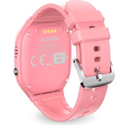 Aligator AW11PK - inteligentny zegarek Watch Junior 2 450 mAh IP67 Wi-Fi różowy