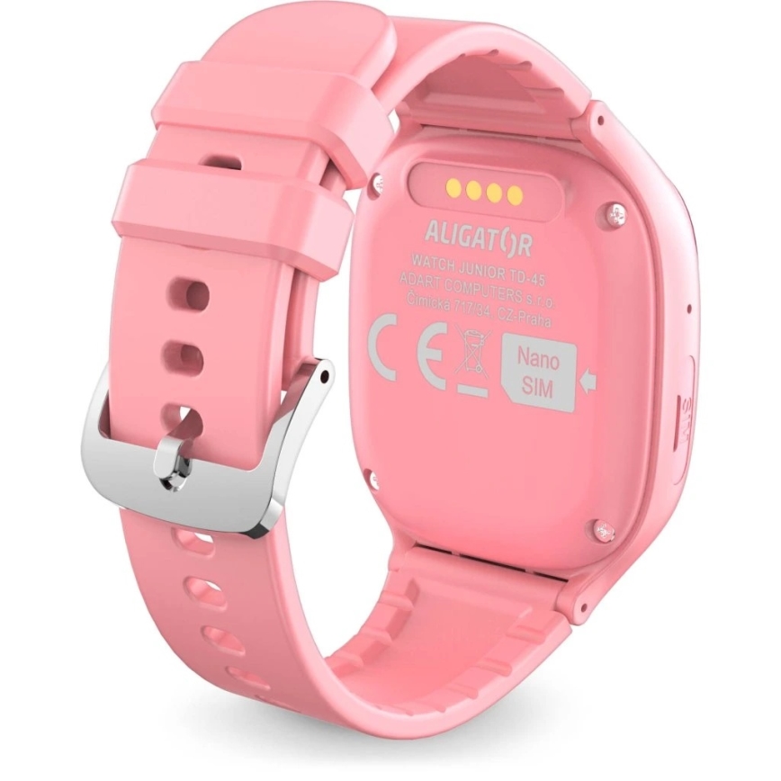 Aligator AW11PK - inteligentny zegarek Watch Junior 2 450 mAh IP67 Wi-Fi różowy