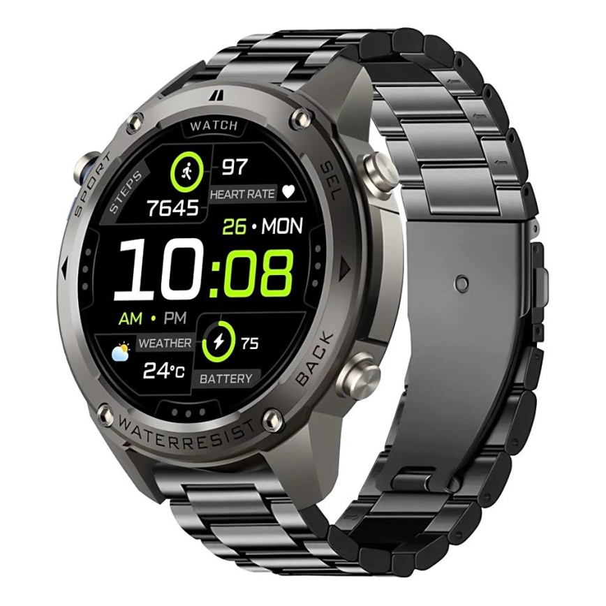 Aligator AW12BK - Smartwatch z GPS, 500 mAh, IP69K, czarny