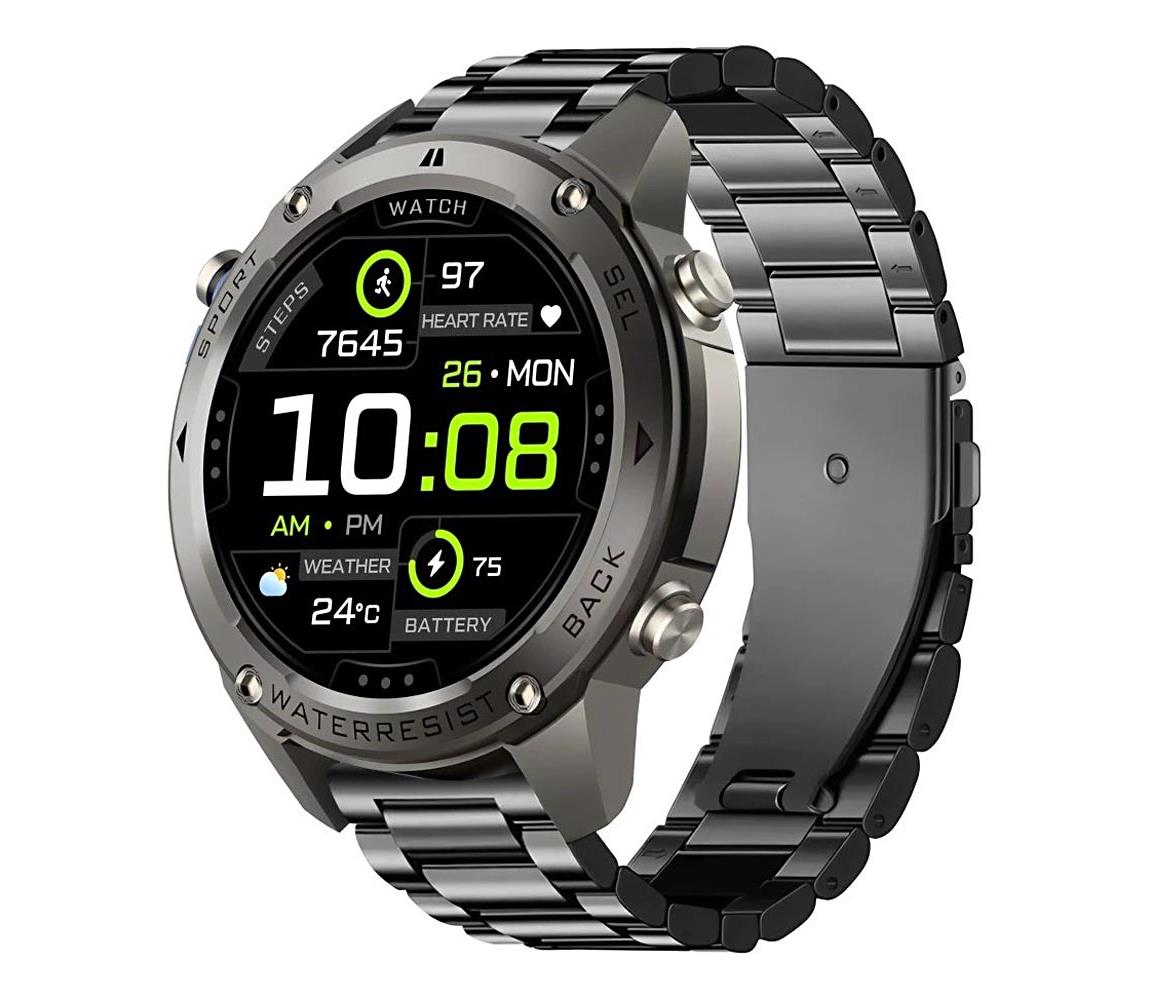 Aligator AW12BK - Smartwatch z GPS, 500 mAh, IP69K, czarny