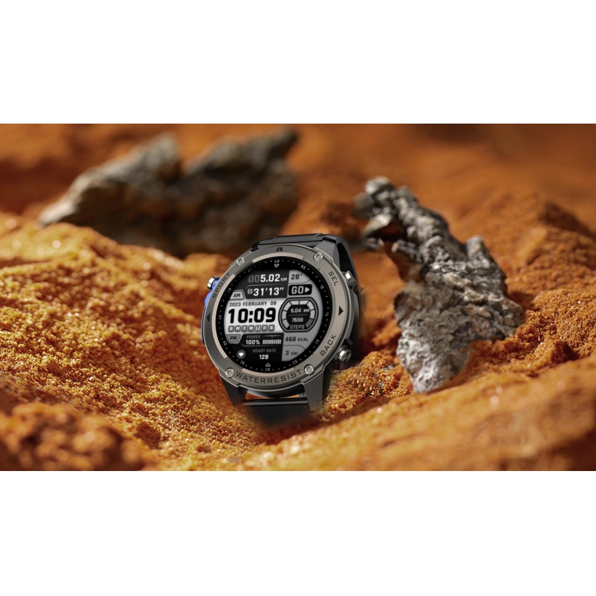 Aligator AW12BK - Smartwatch z GPS, 500 mAh, IP69K, czarny