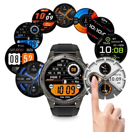Aligator AW12BK - Smartwatch z GPS, 500 mAh, IP69K, czarny