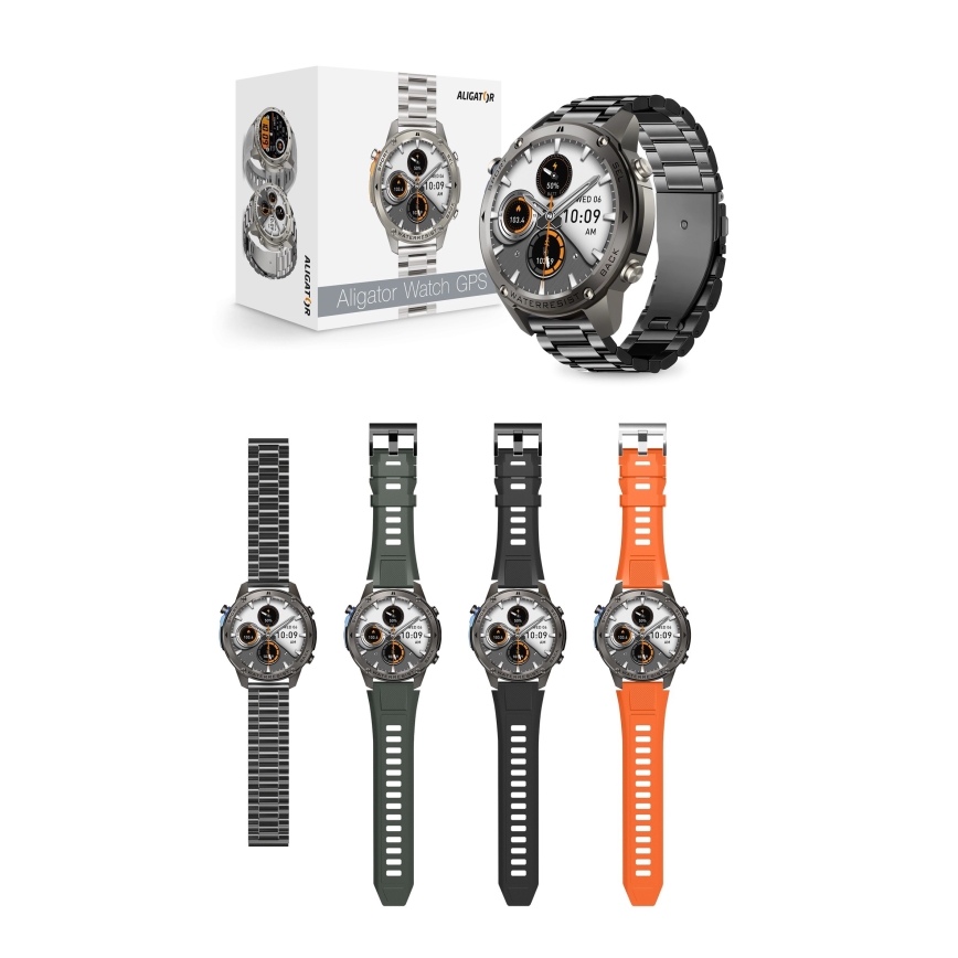 Aligator AW12BK - Smartwatch z GPS, 500 mAh, IP69K, czarny