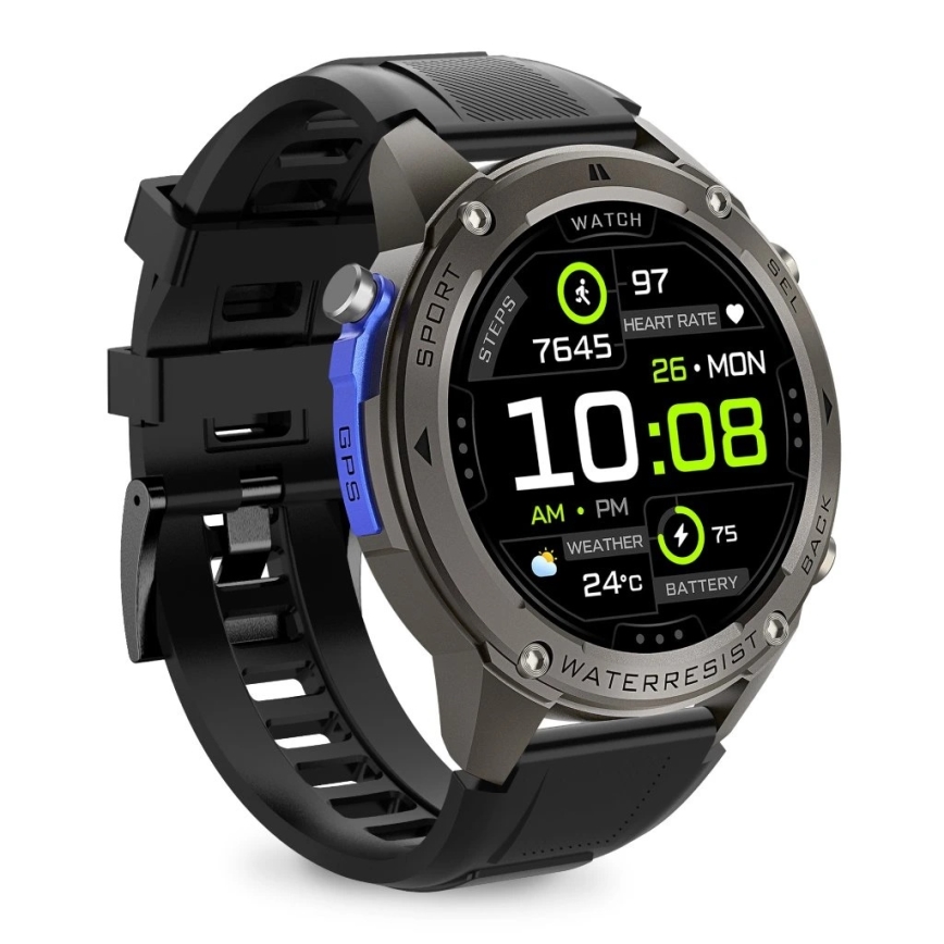 Aligator AW12BK - Smartwatch z GPS, 500 mAh, IP69K, czarny