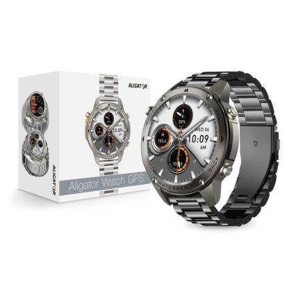 Aligator AW12BK - Smartwatch z GPS, 500 mAh, IP69K, czarny