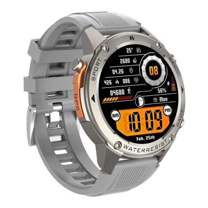 Aligator AW12SR - Inteligentny zegarek Watch GPS 500 mAh IP69K srebrny
