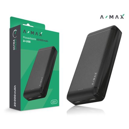 Aligator AX0004 - Powerbank A-MAX 20000 mAh 3,7V czarny