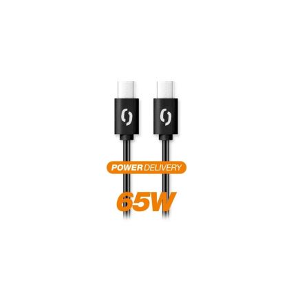 Aligator DATKP48 - kabel USB-C na USB-C, 65 W Power Delivery, 1,5 m, czarny