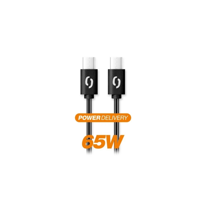 Aligator DATKP48 - kabel USB-C na USB-C, 65 W Power Delivery, 1,5 m, czarny