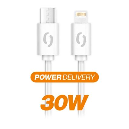 Aligator DATKP57 - kabel USB USB-C / Lightning 30 W Power Delivery 0,5 m biały