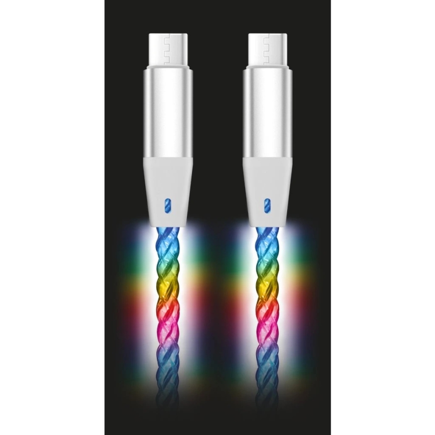 Aligator DATKP62 - kabel USB-C / USB-C z podświetleniem LED, 65 W USB Power Delivery, 1,2 m