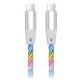 Aligator DATKP62 - kabel USB-C / USB-C z podświetleniem LED, 65 W USB Power Delivery, 1,2 m