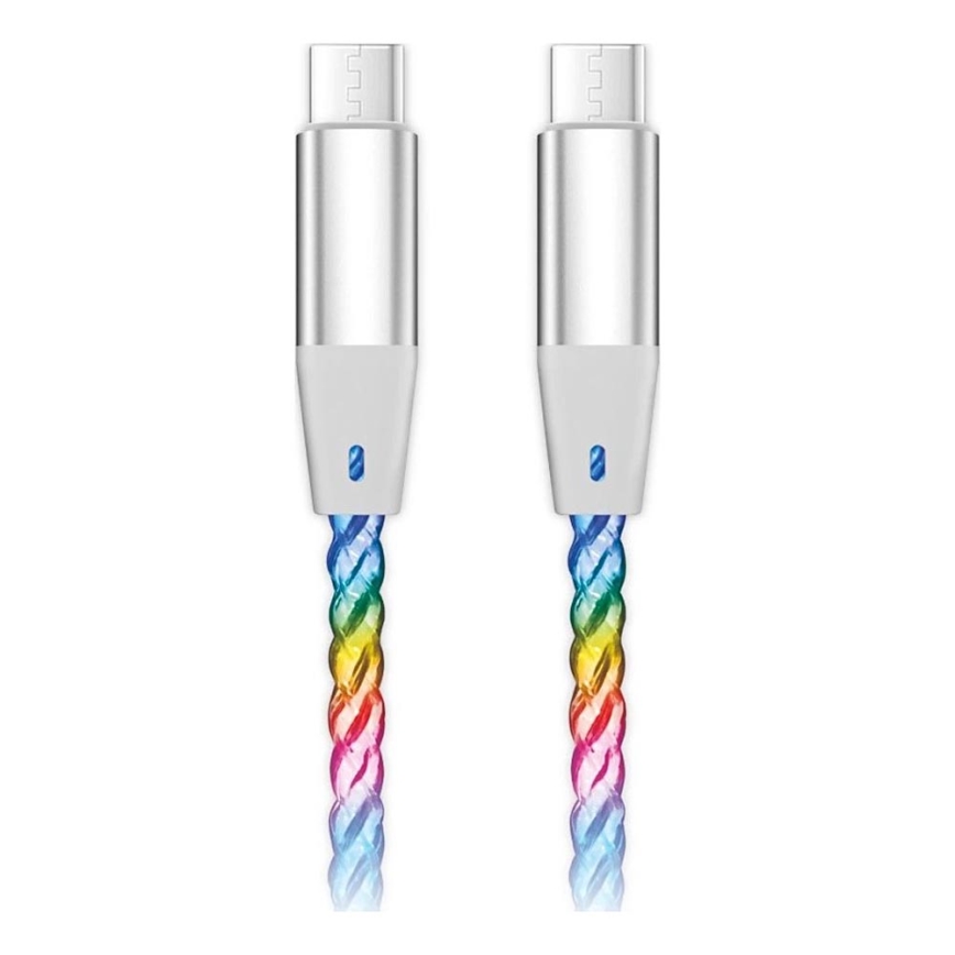 Aligator DATKP62 - kabel USB-C / USB-C z podświetleniem LED, 65 W USB Power Delivery, 1,2 m