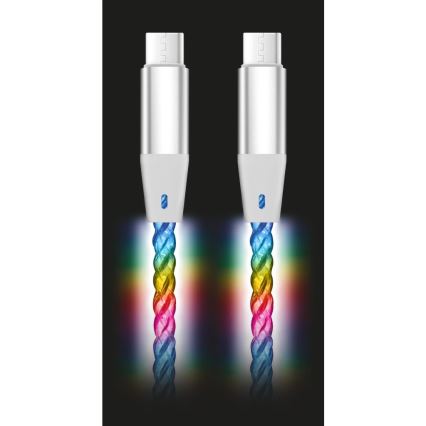 Aligator DATKP64 - kabel USB USB-C / USB-C z podświetleniem LED 65W Power Delivery 0,5m