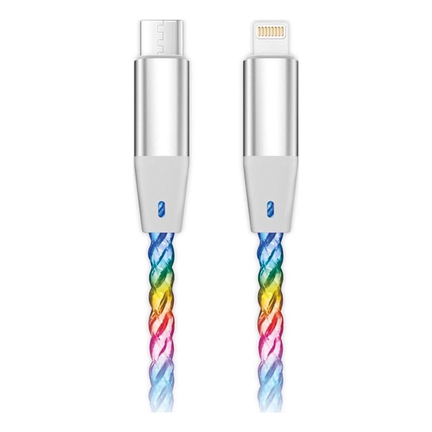 Aligator DATKP65 - kabel USB USB-C / Lightning z podświetleniem LED 30W Power Delivery 0,5m