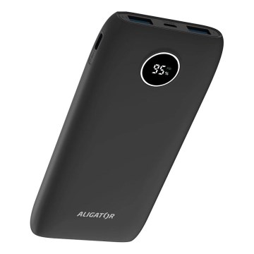 Aligator PBPD10BK - Powerbank z wyświetlaczem LCD Power Delivery 10000 mAh/20W/3,7V czarny