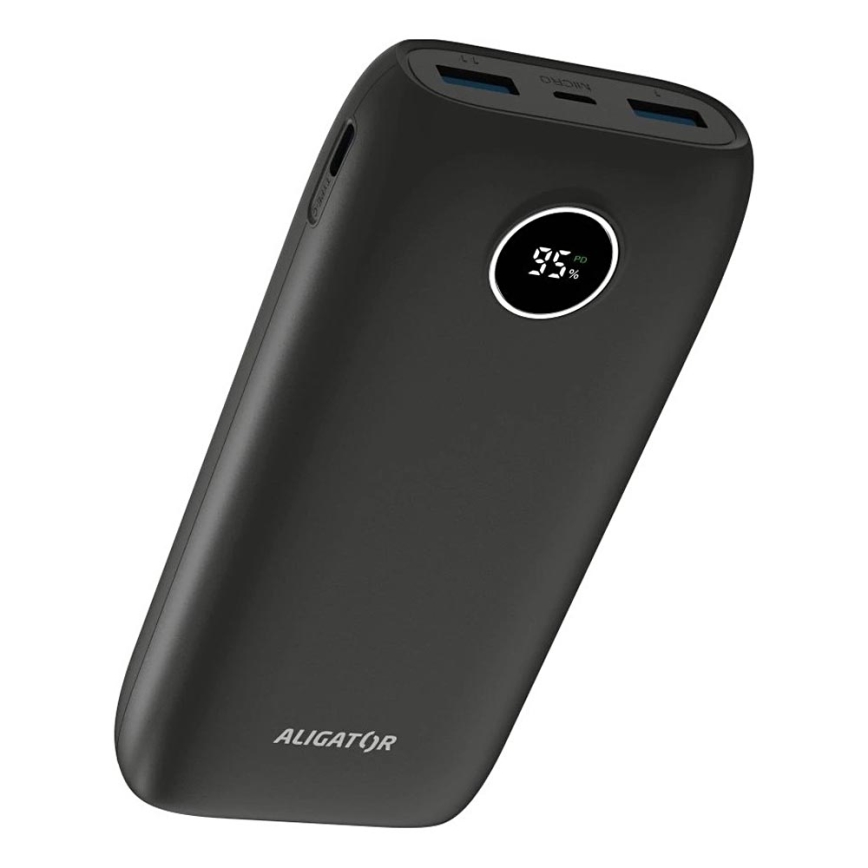 Aligator PBPD20BK - powerbank z wyświetlaczem LCD, Power Delivery 20000 mAh/20W/3,7V, czarny