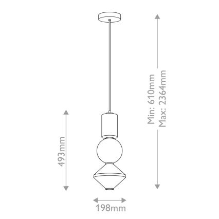 Alora Mood - Lampa wisząca LED na linku BIJOU LED/20W/230V 3000K złota