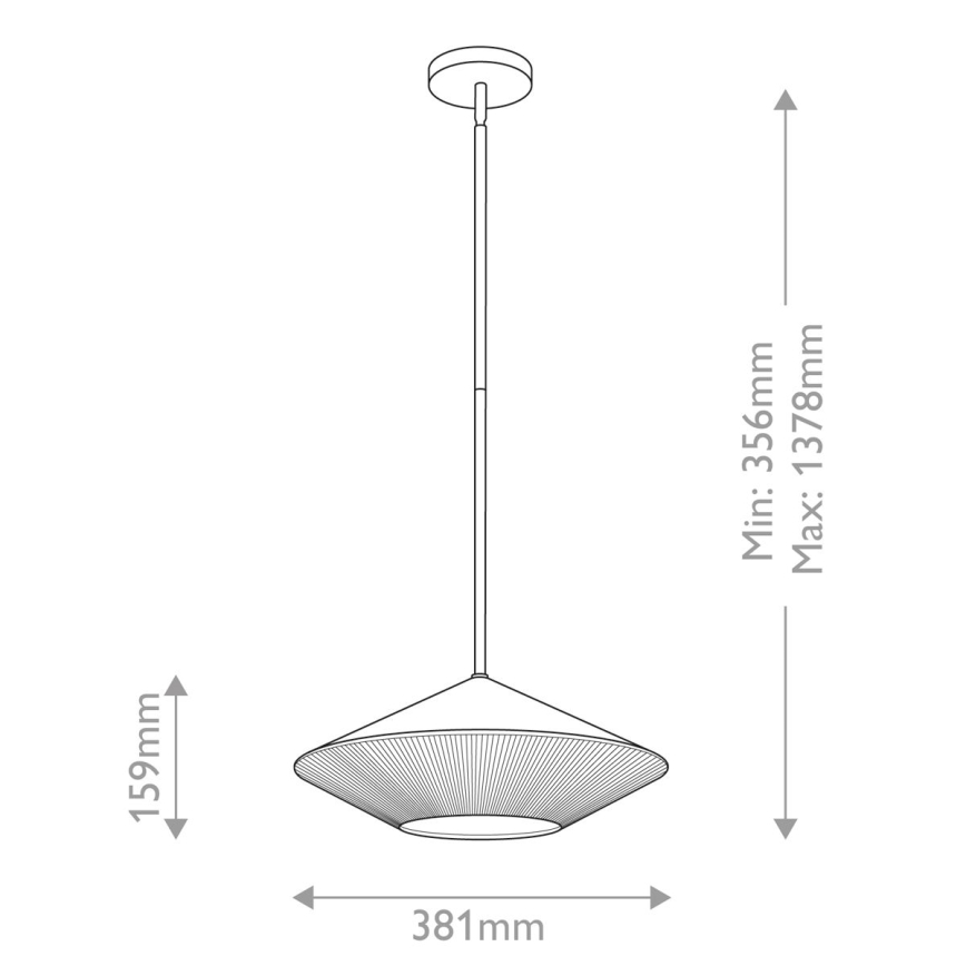 Alora Mood - Żyrandol na drążku DAPHNE 1xE27/60W/230V śr. 38,1 cm czarny