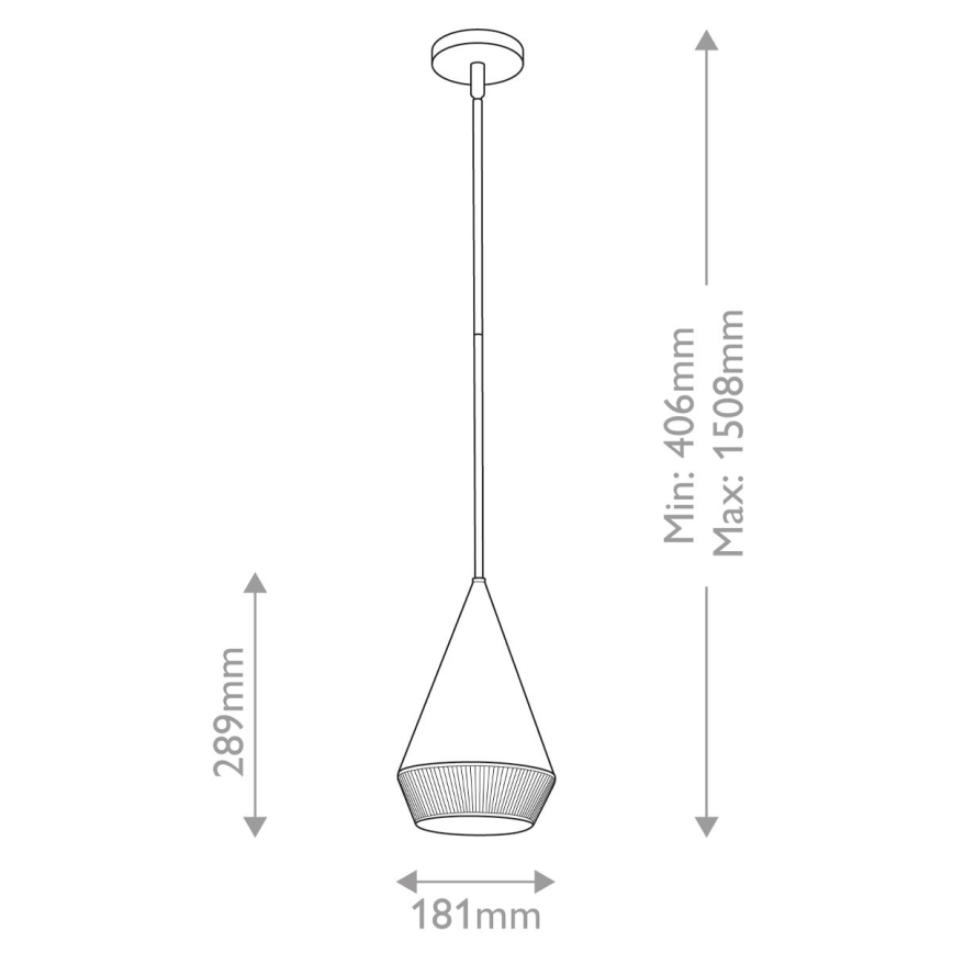 Alora Mood - Żyrandol na pręcie DAPHNE 1xE27/60W/230V śr. 18,1 cm czarny/brązowy
