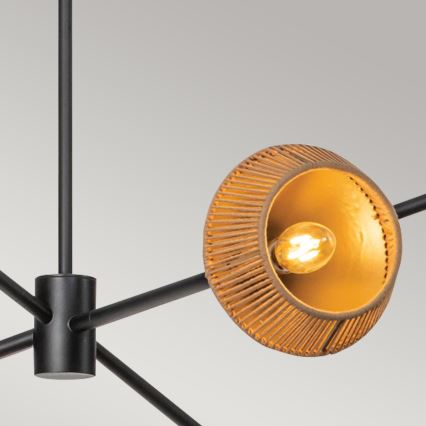 Alora Mood - Żyrandol na pręcie DAPHNE 6xE14/40W/230V czarny/brązowy
