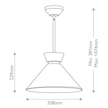 Alora Mood - Lampa wisząca na pręcie HALSTON 1xE27/60W/230V czarna