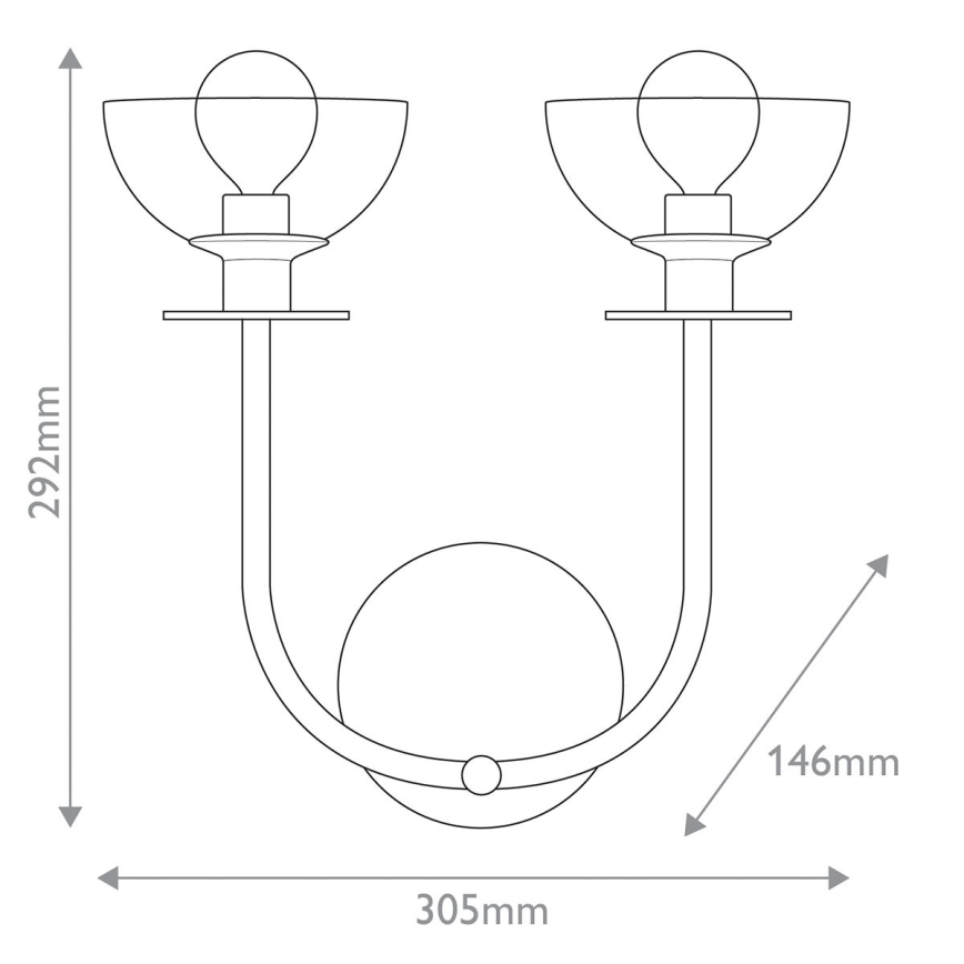 Alora Mood - Kinkiet SYLVIA 2xE14/40W/230V złoty