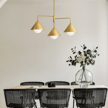 Alora Mood - Lampa sufitowa na pręcie REMYCK 3xE27/60W/230V złota