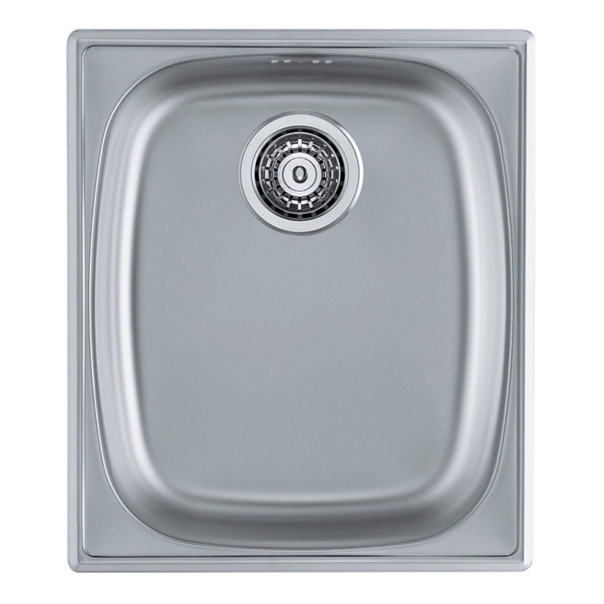 ALVEUS 1082195 - Zlew kuchenny BASIC 44x38 cm matowy stal/satyna, duży wylot