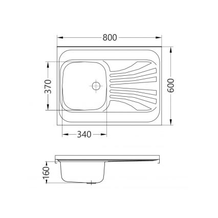ALVEUS 1095618 - Zlew kuchenny CLASSIC 80x60 cm, stal nierdzewna/satyna, bez kołnierza, obrotowy