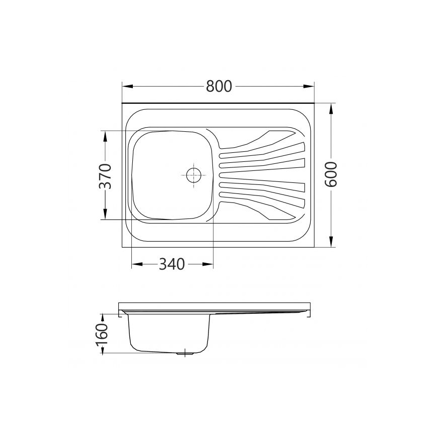 ALVEUS 1095618 - Zlew kuchenny CLASSIC 80x60 cm, stal nierdzewna/satyna, bez kołnierza, obrotowy