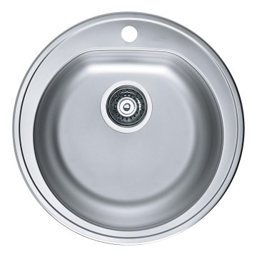 ALVEUS 1116756 - Zlew kuchenny FORM śr. 51 cm matowy stal/satyna, głębokość 18,5 cm