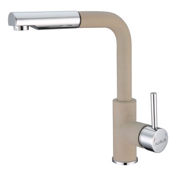 ALVEUS 1129045 - Bateria kuchenna z wyciąganą wylewką SIROS 29,7 cm granit/beżowy