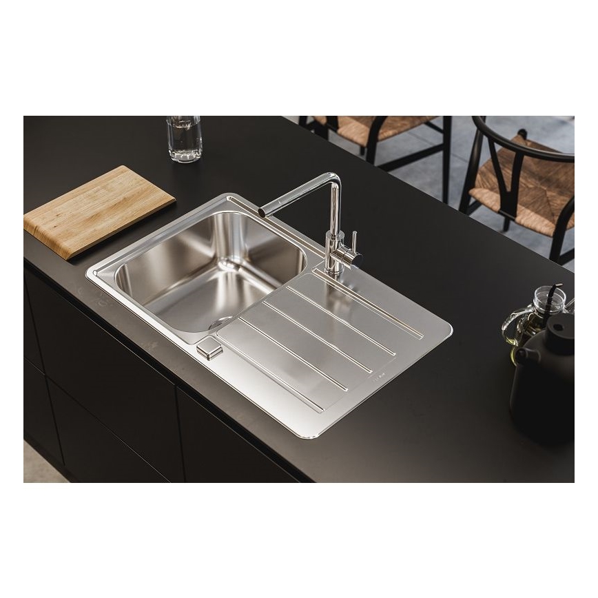 ALVEUS 1136608 - Zlew kuchenny LINE 79x50 cm stal nierdzewna/satin, bez mimośrodu