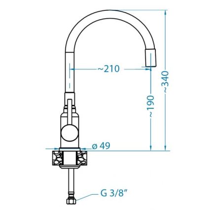 ALVEUS 1144429 - Bateria kuchenna z elastycznym uchwytem MINTAS 34 cm szczotkowany stal/beżowy