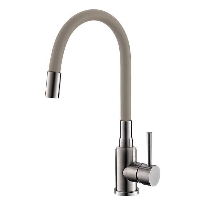 ALVEUS 1144429 - Bateria kuchenna z elastycznym uchwytem MINTAS 34 cm szczotkowany stal/beżowy